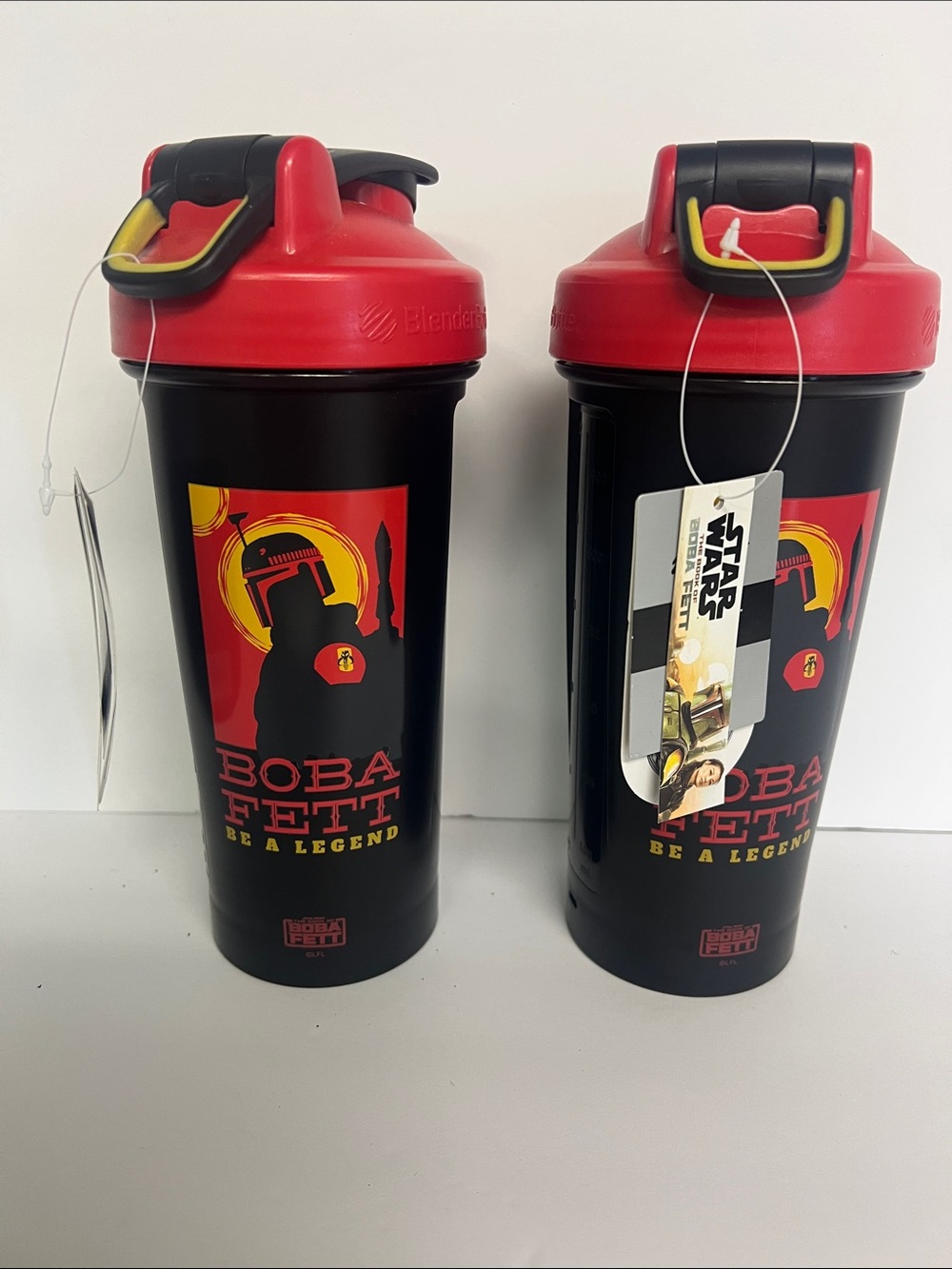 Boba Fett Star Wars 22 oz Shaker Bottle with Blender Ball- Black & Red Set of 2